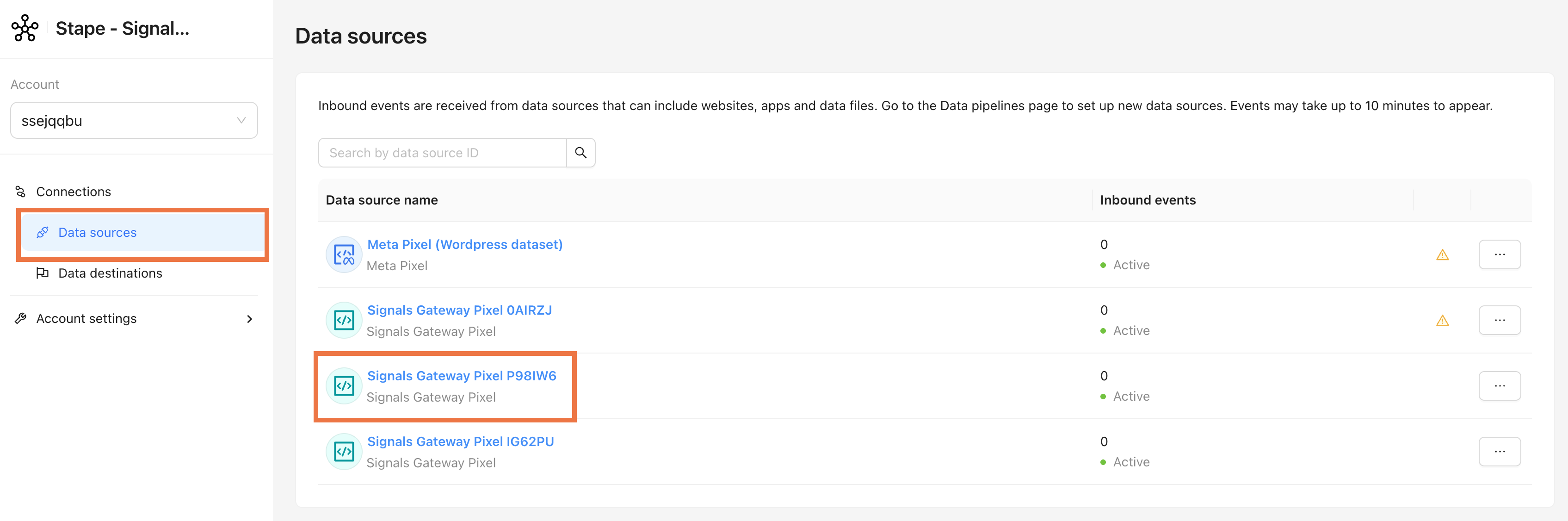 Go to Data Sources
