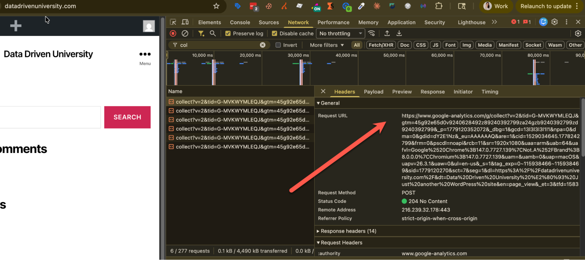 Below is what my GA4 requests looked like before I had Google Tag Gateway running.