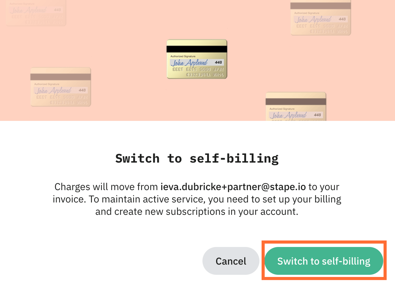 Click Switch to self-billing.