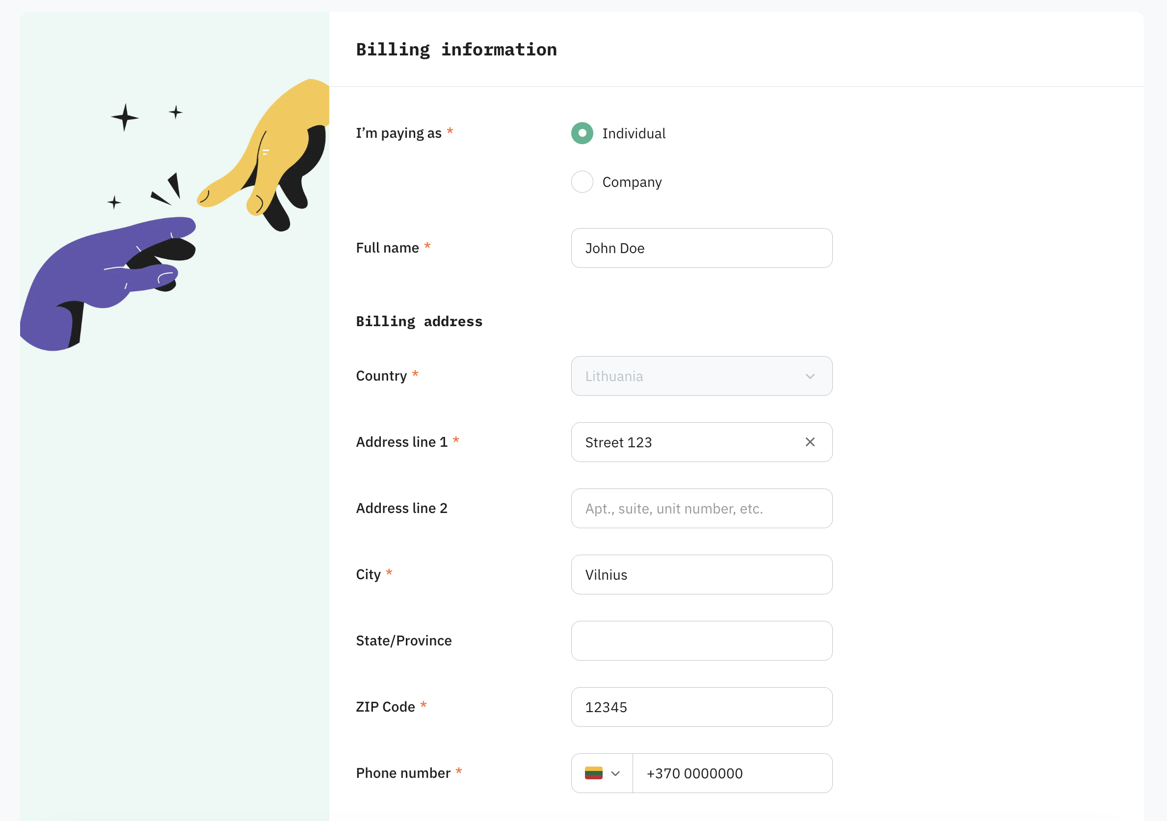 Billing details