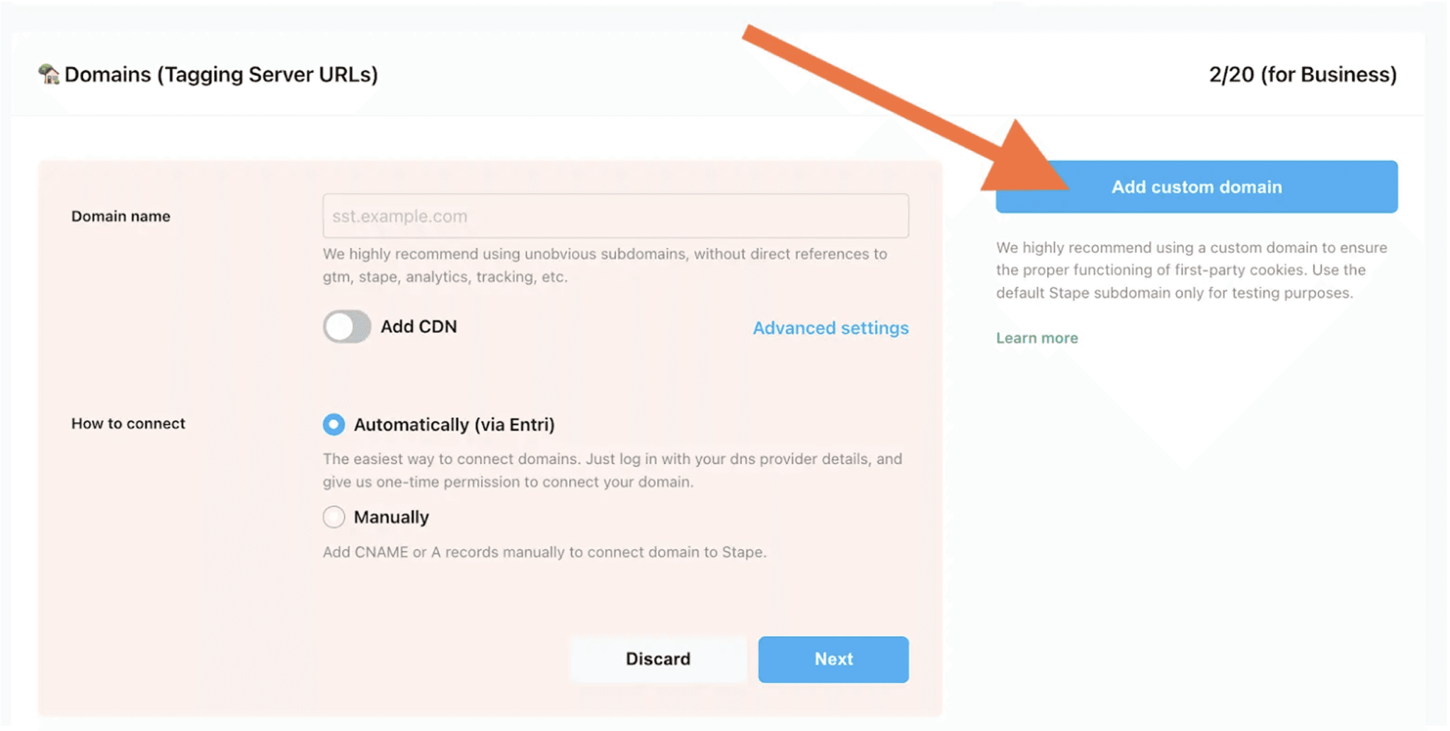 Using a subdomain