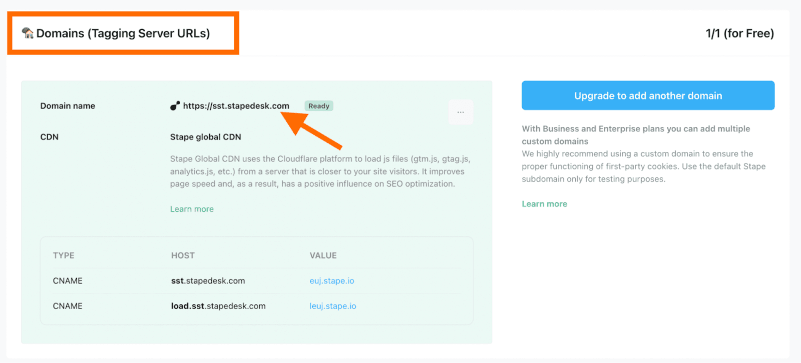 Server container URL