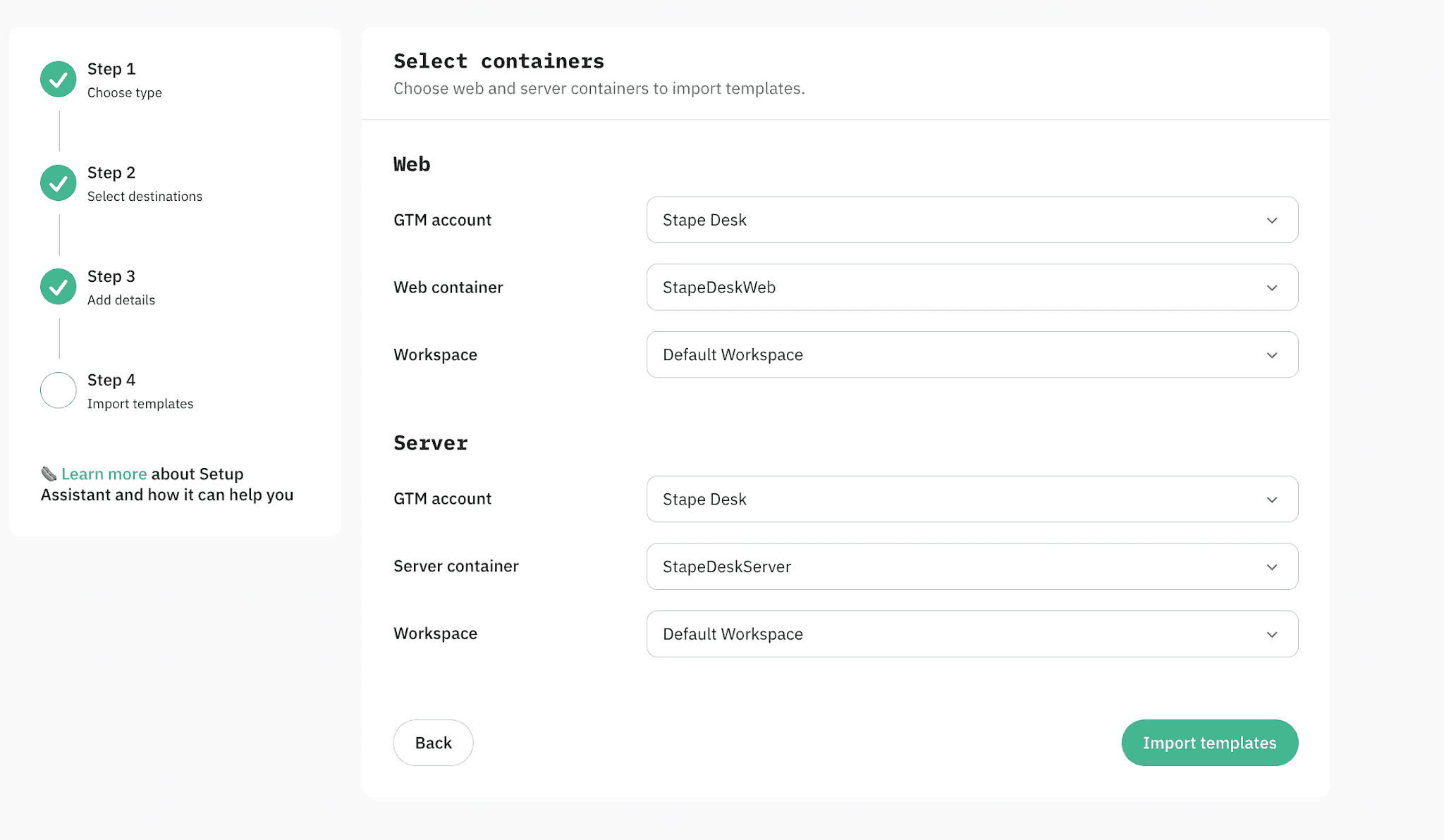 Click "Import templates"