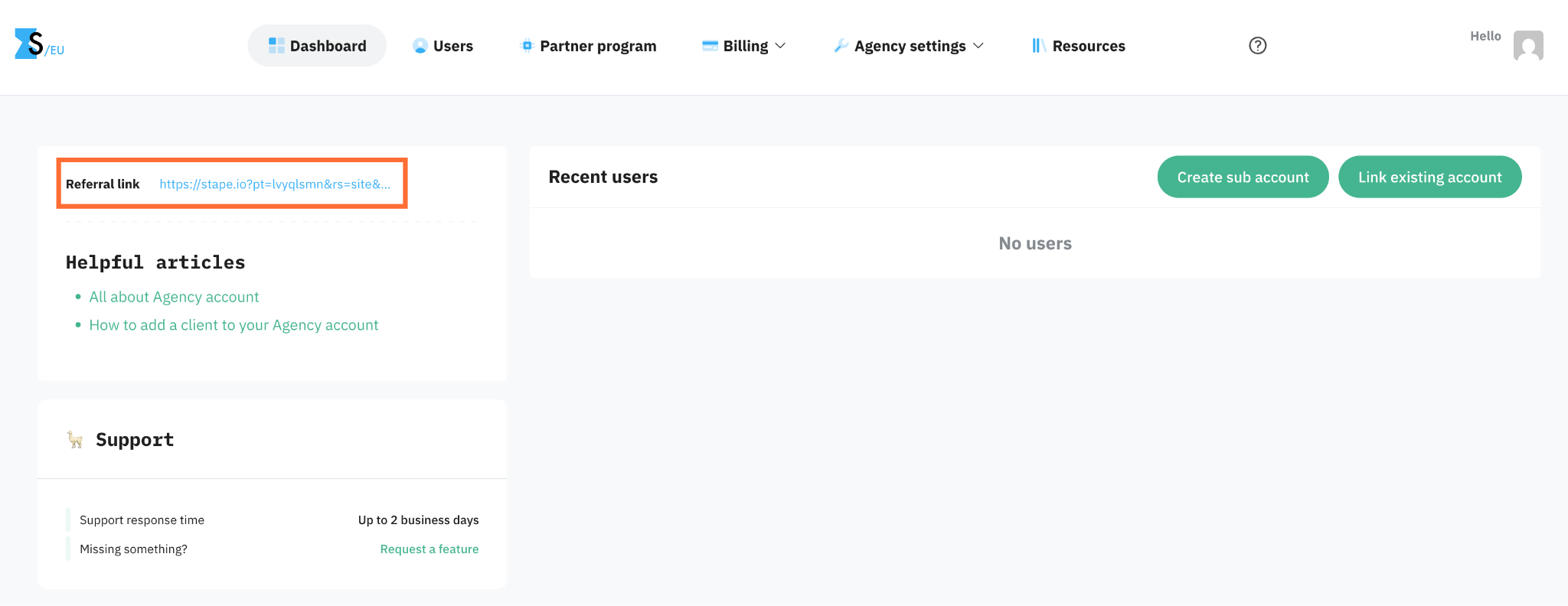 Referral link