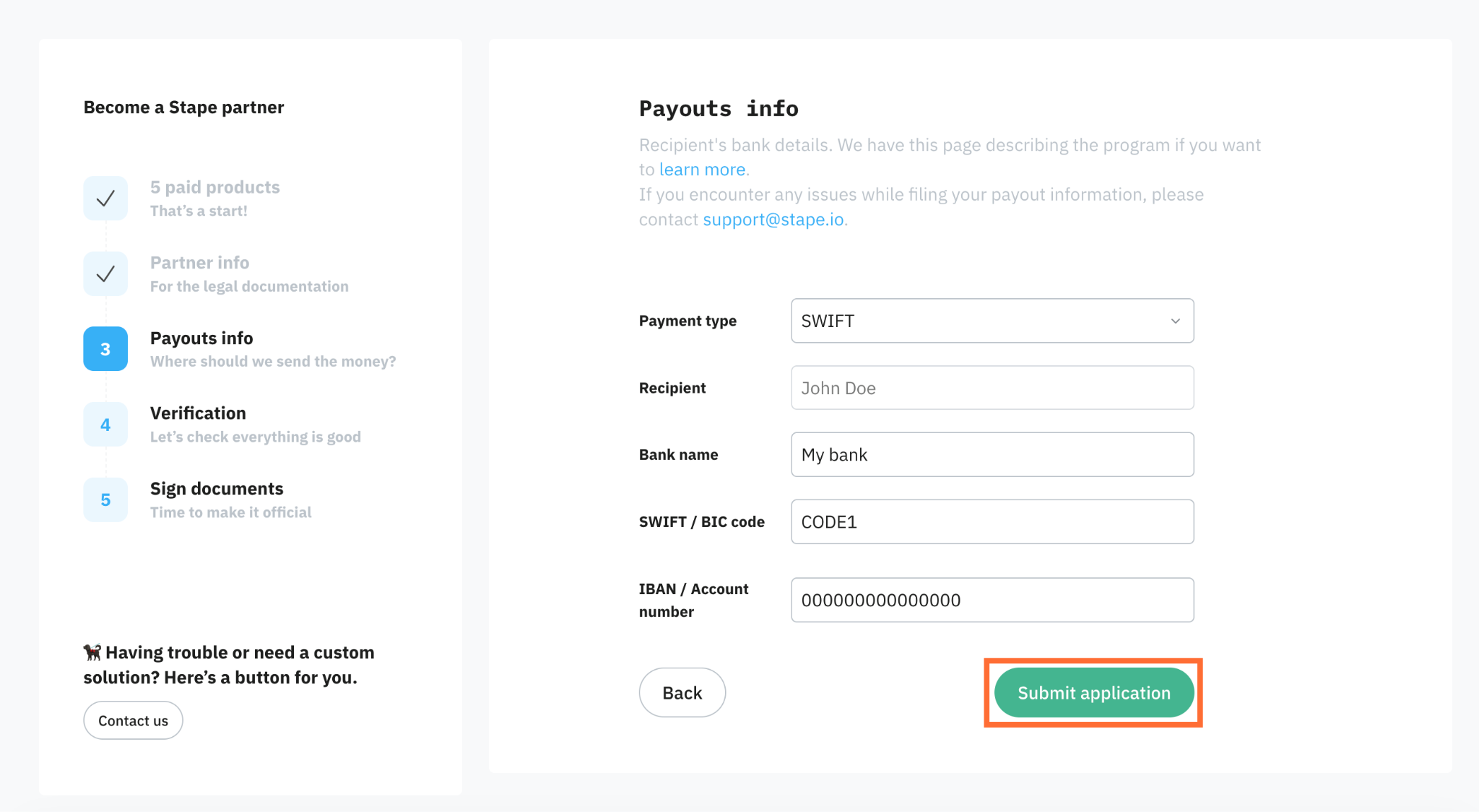 Payouts info