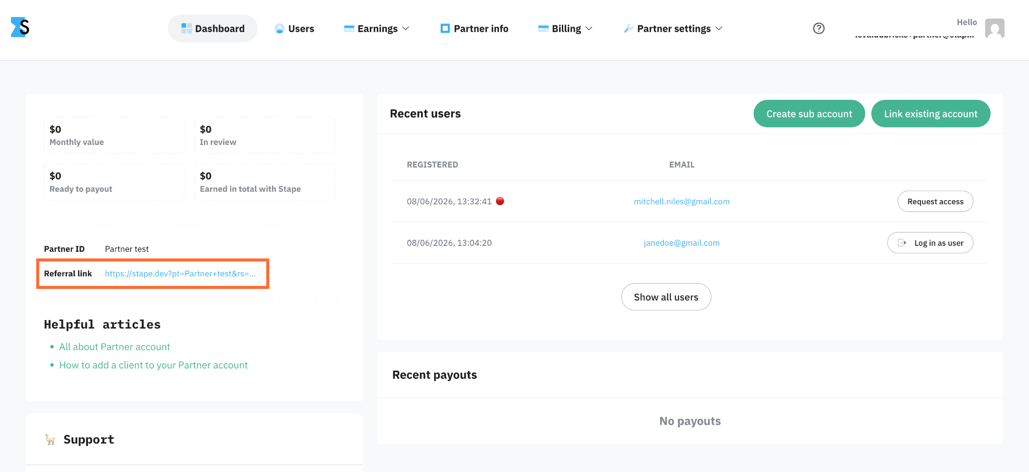 Referral link