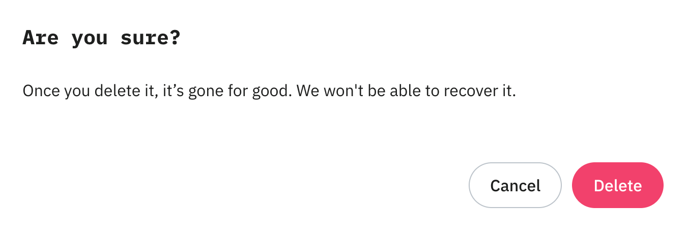 Team member removal confirmation