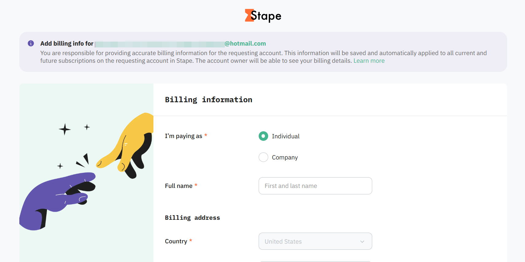 enter your Billing information