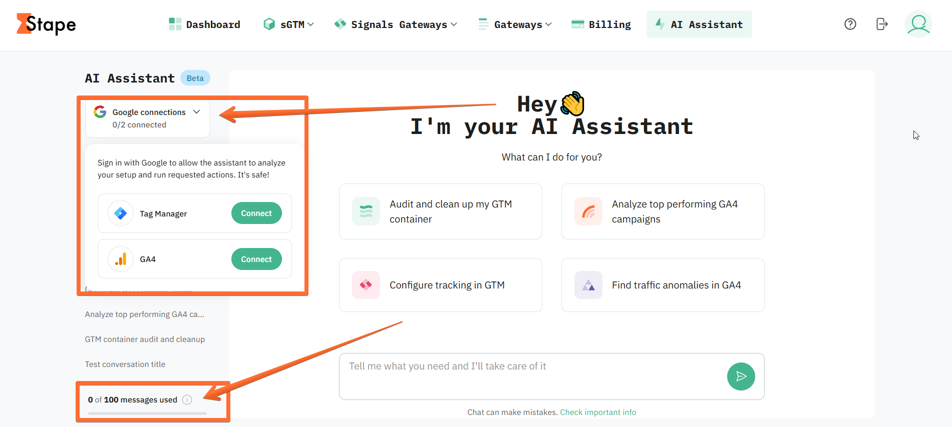 Google connections and message limit