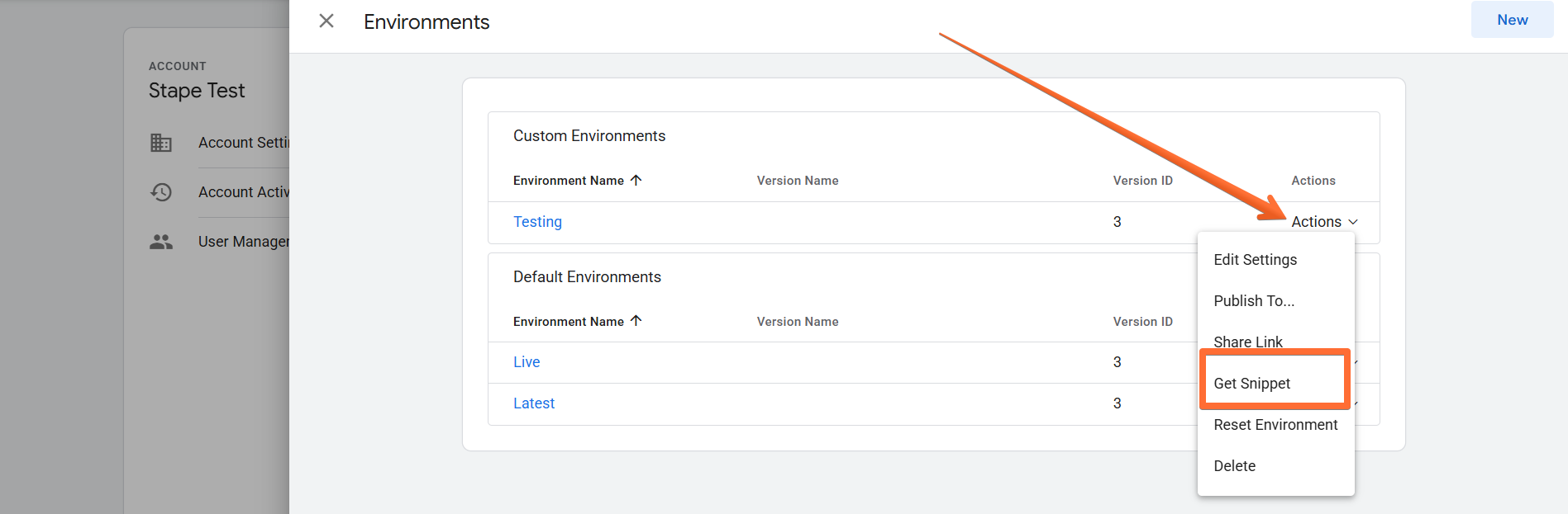 Get your environment parameters.