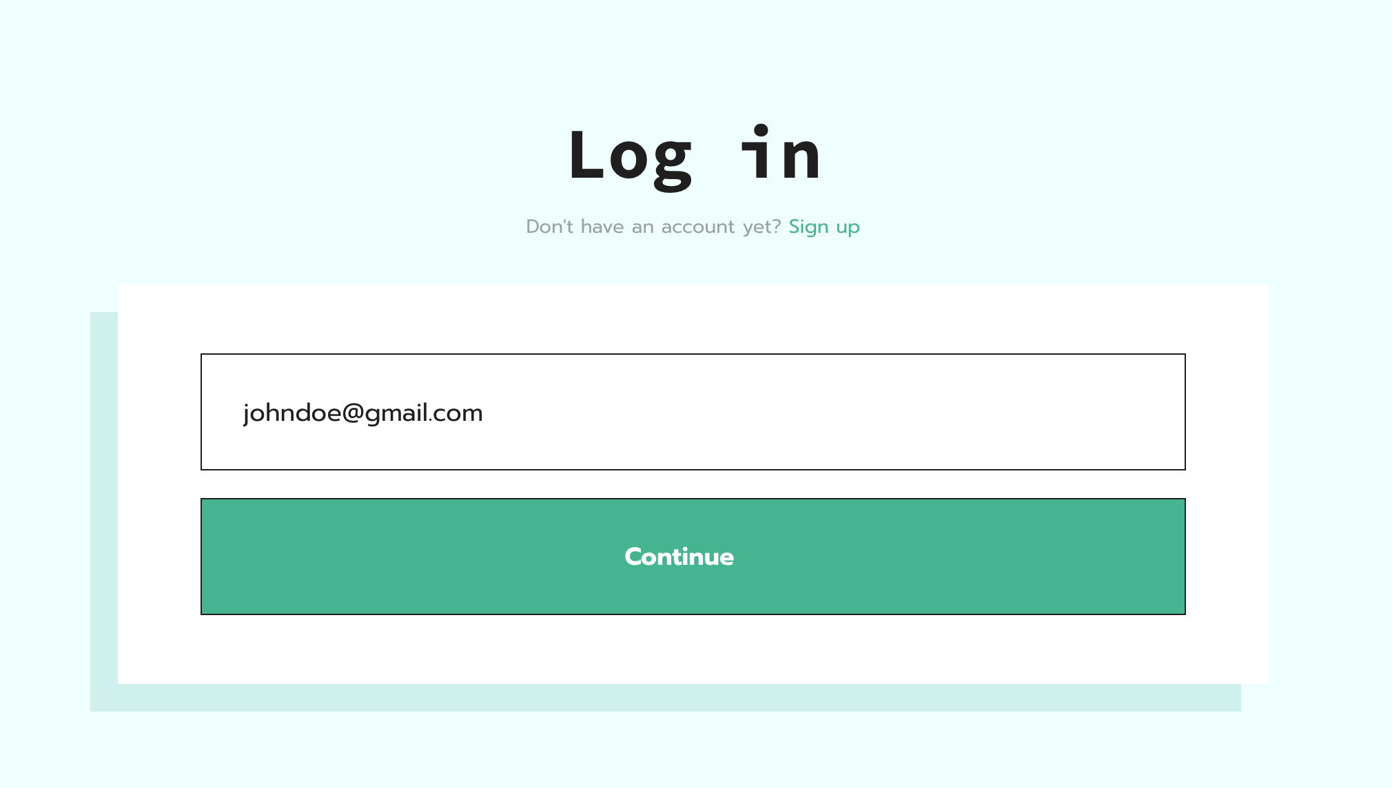 Enter your email address and click "Continue"