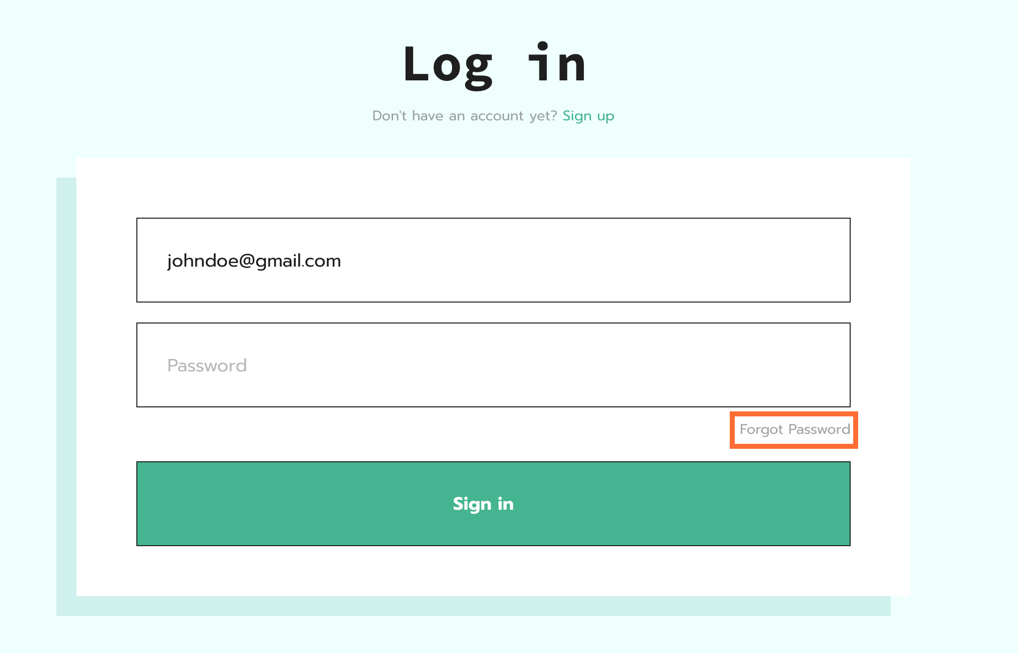 Click "Forgot Password"