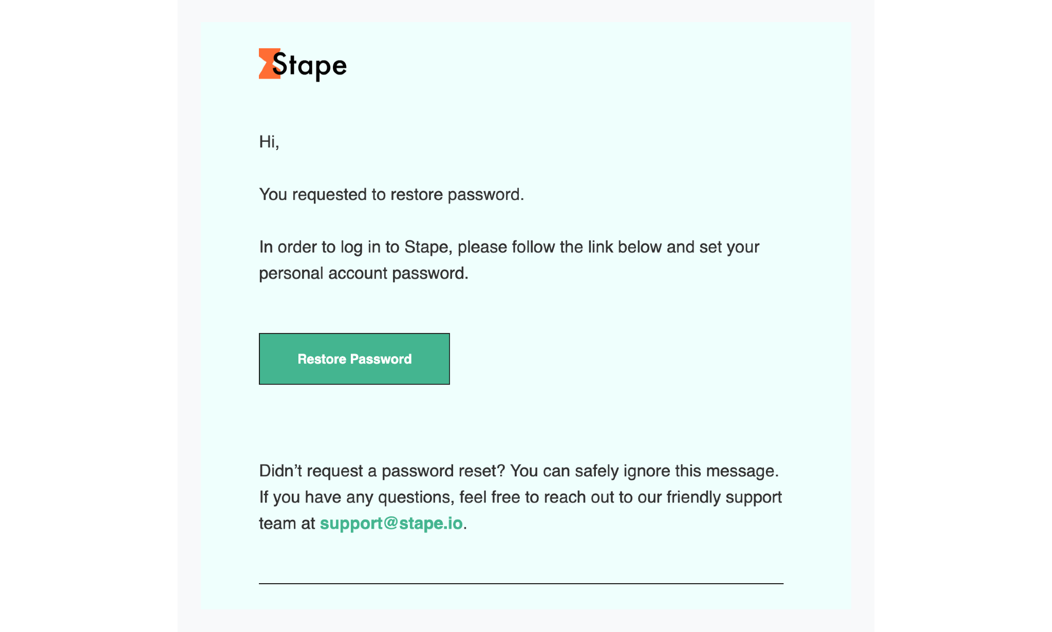 Click "Restore Password"