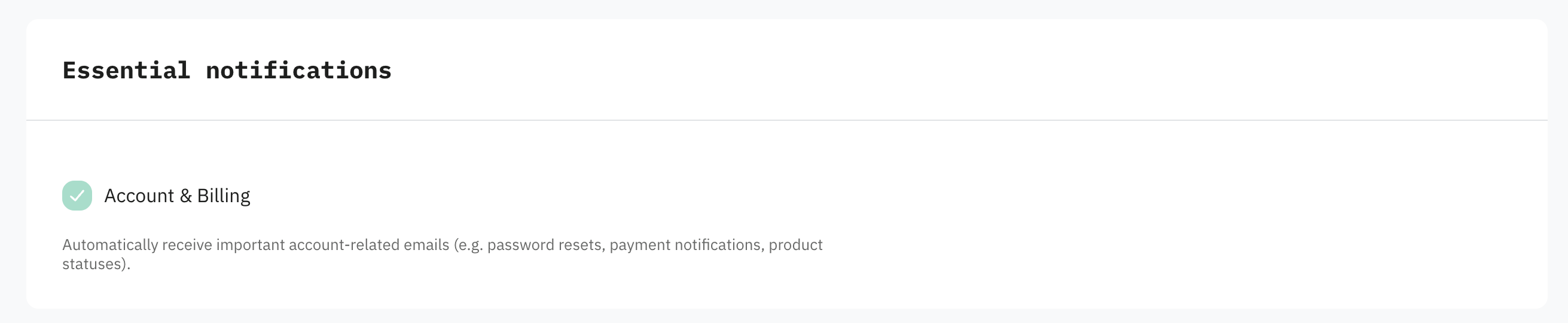 Essential notifications