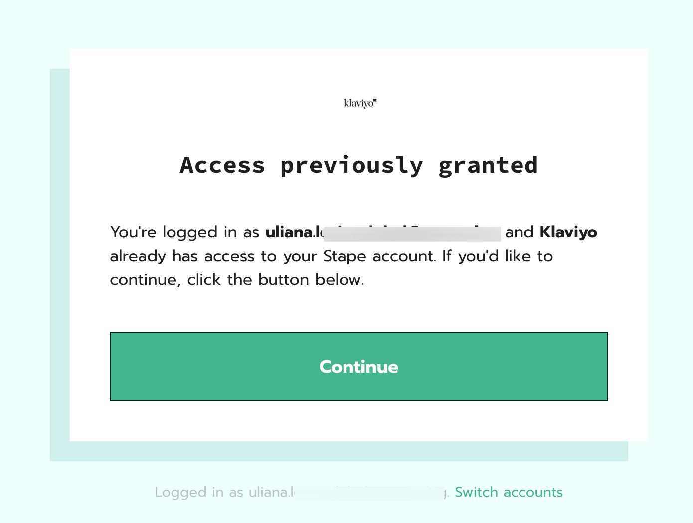 Continue with your Stape account