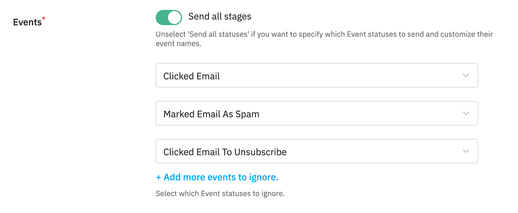 Enable "Send all stages"