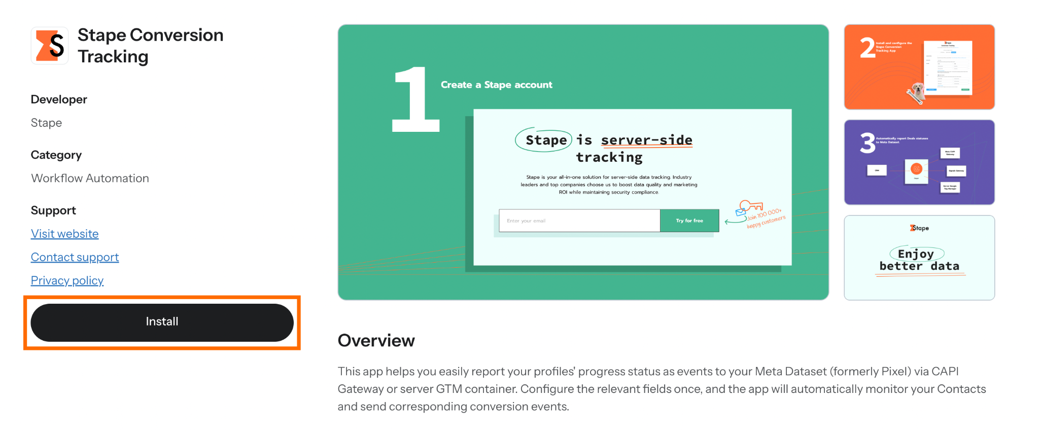 "Install" button