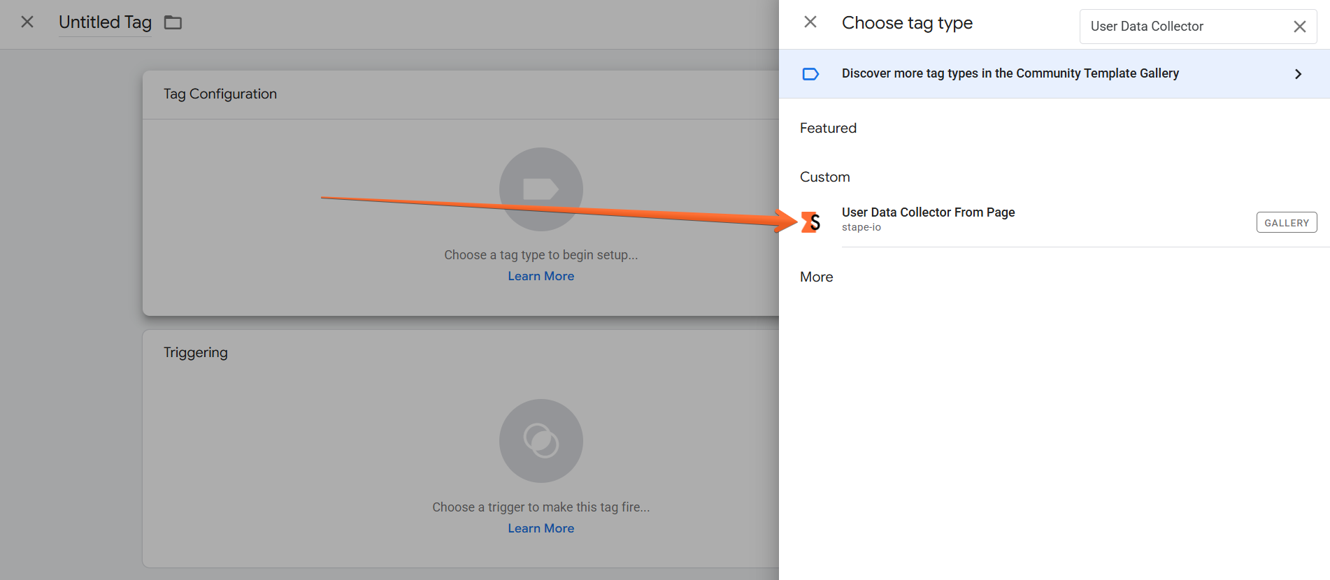 select User Data Collector