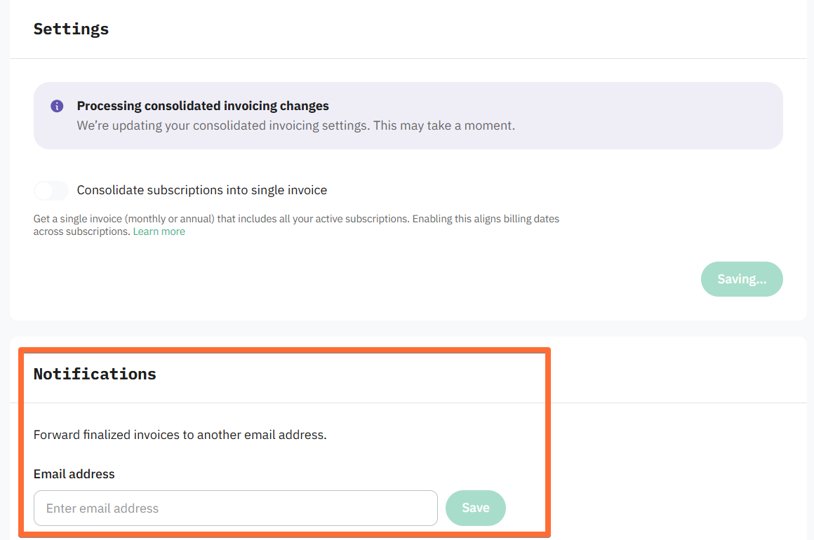 Additional billing email