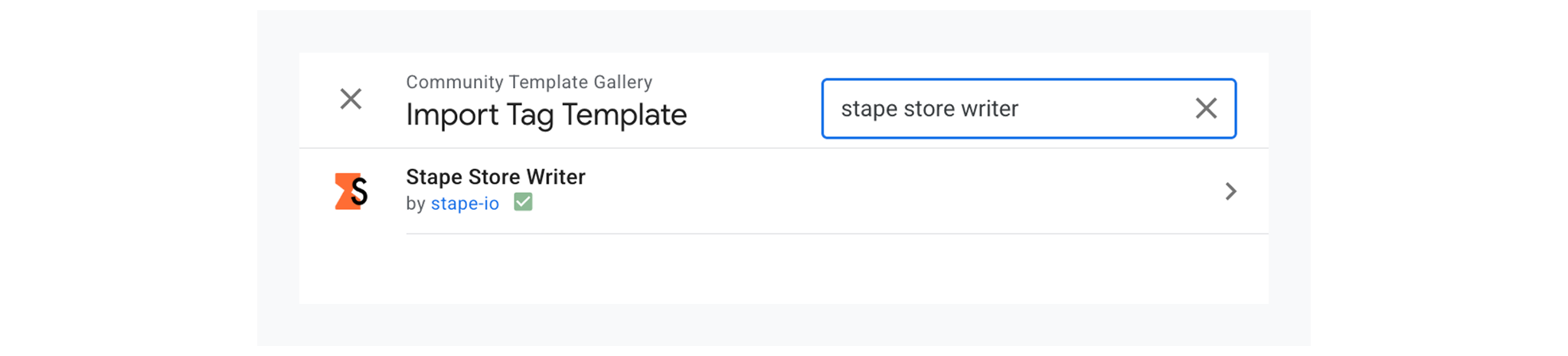 Stape Store Writer tag in the Template gallery