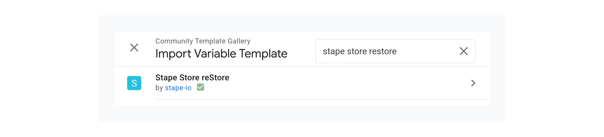 Stape Store reStore variable in the Template gallery