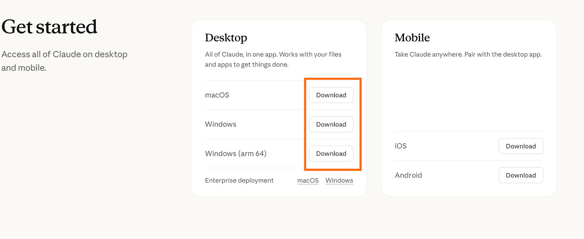 download the version for your operating system