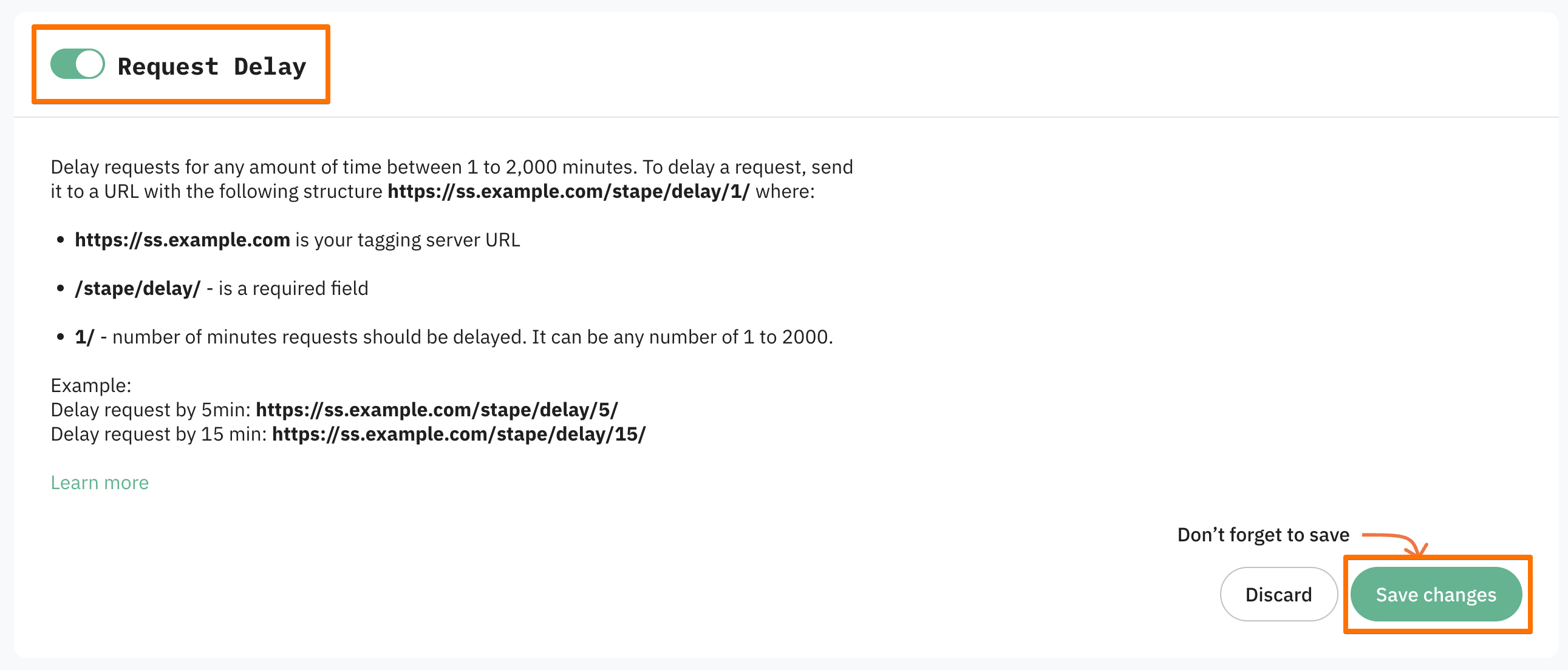 Enable Request Delay