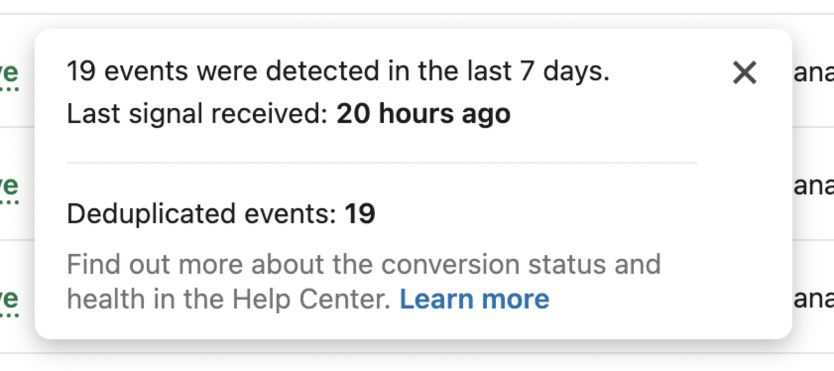 Confirmation message