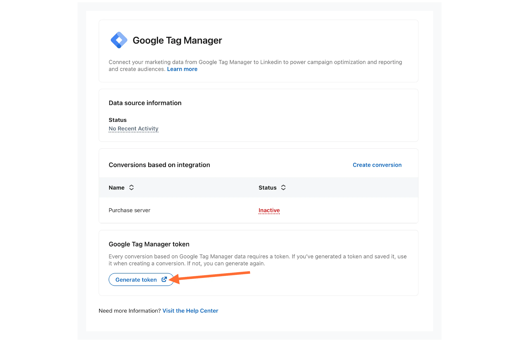 Generate token button