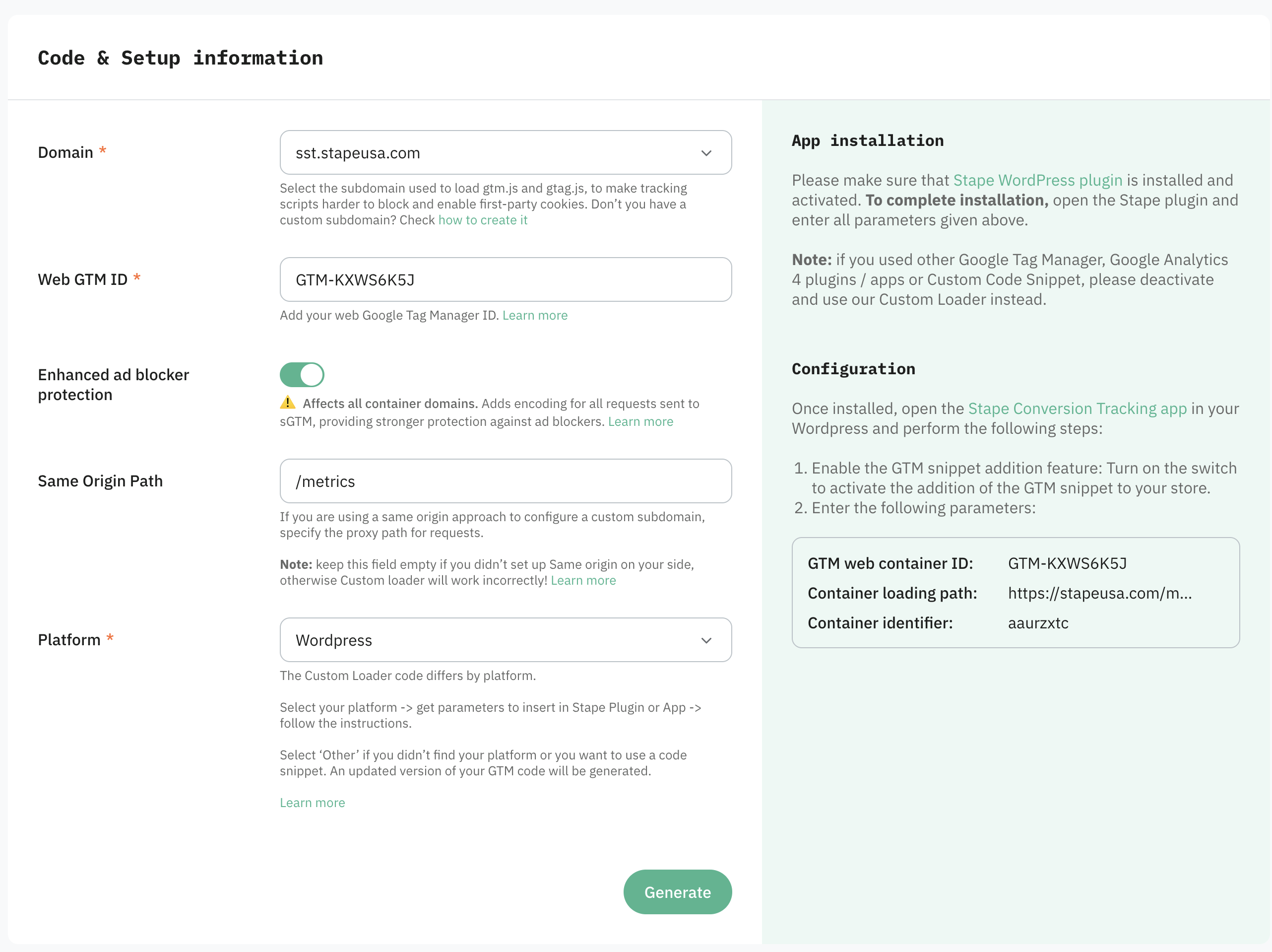 Interface do Custom Loader power-up