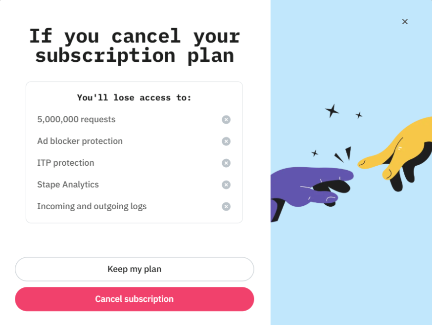 Click Cancel subscription