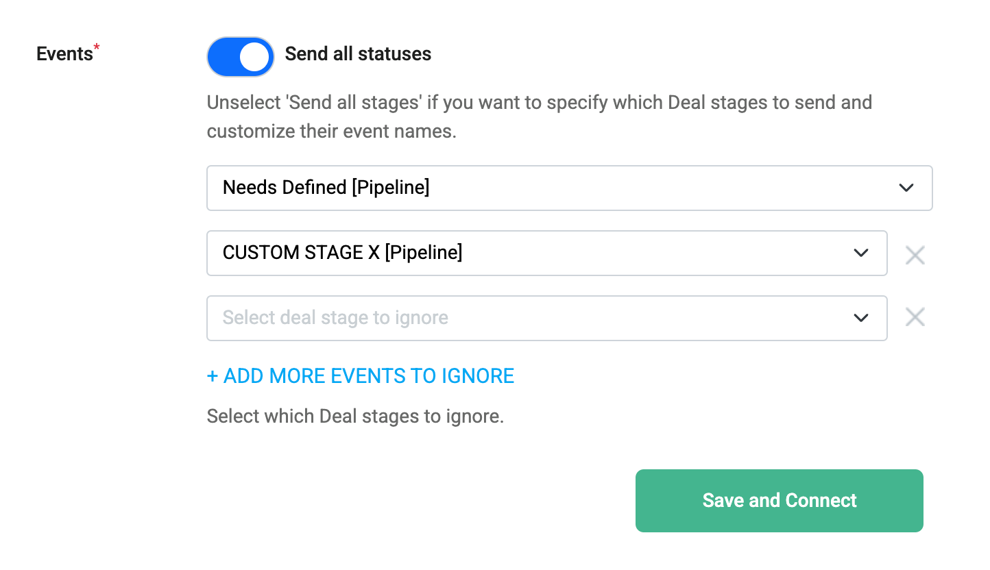 "Send all statuses" toggle