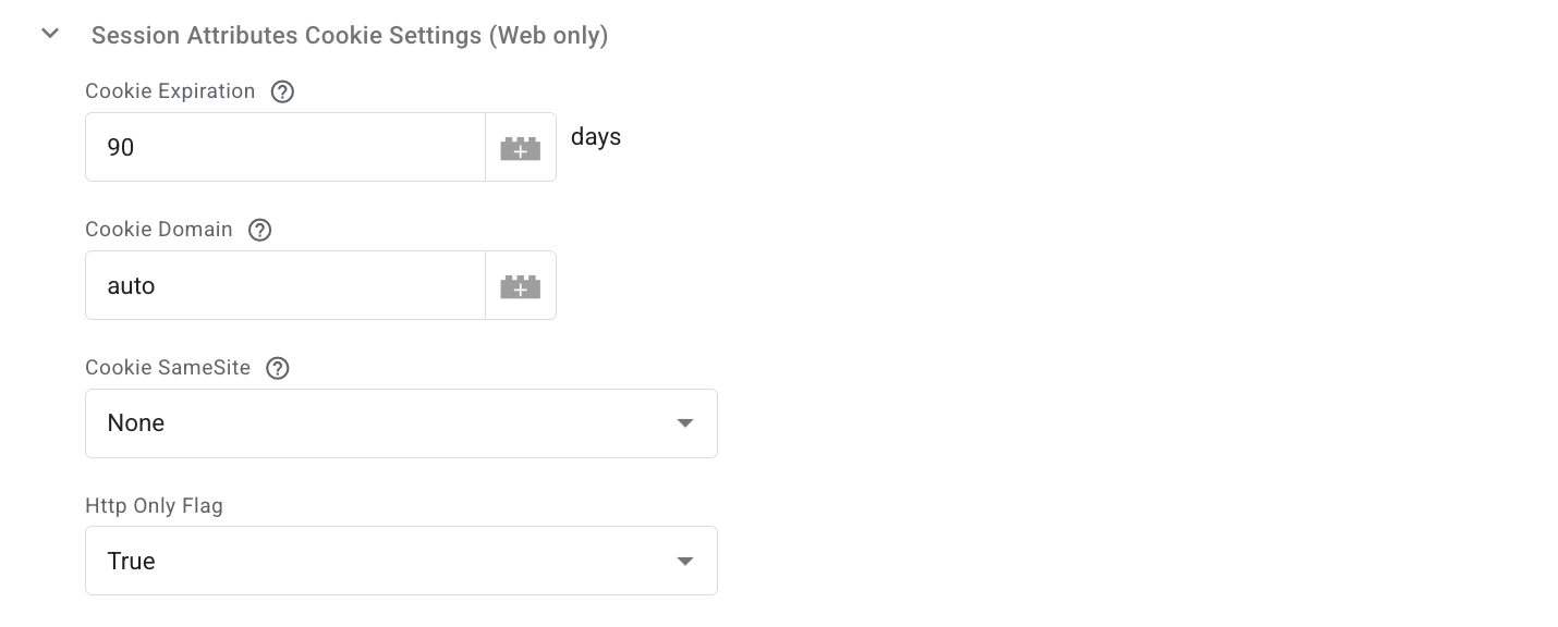 If you opt for the Pageview Event Type, the basic configuration is done, and you can change the default settings within Session Attributes Cookie Settings if they don’t correspond to the tracking needs.
