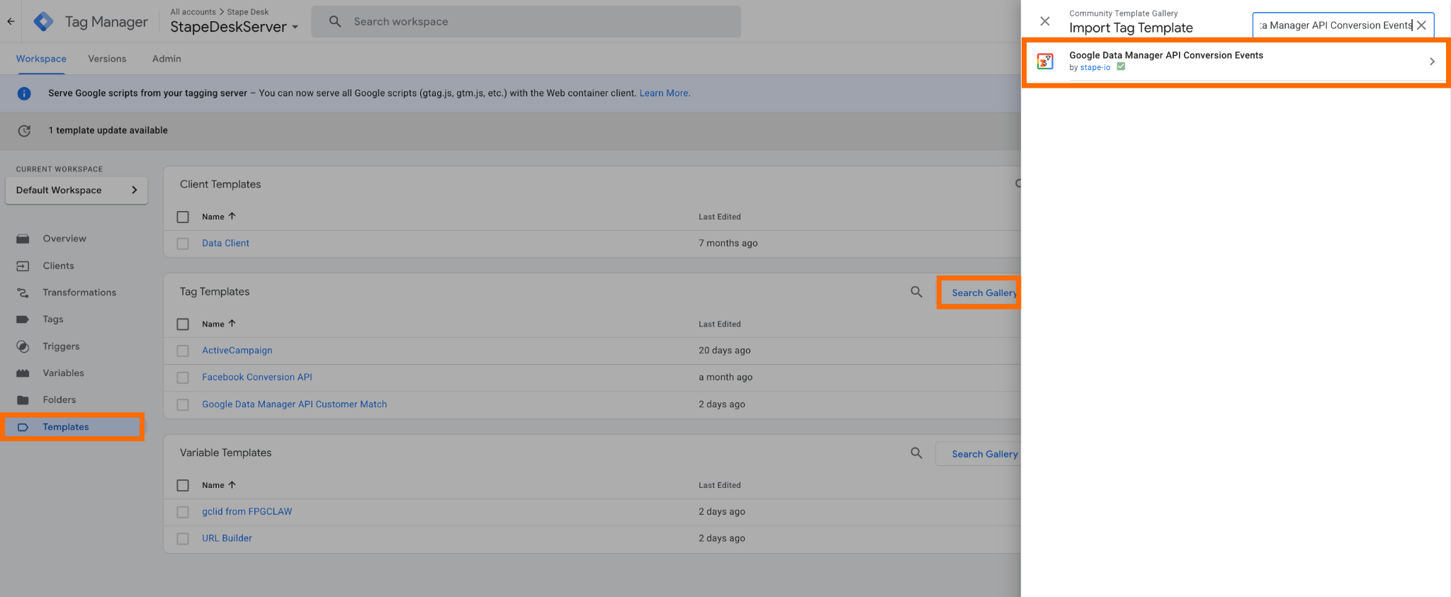 Add the tag to your workspace.