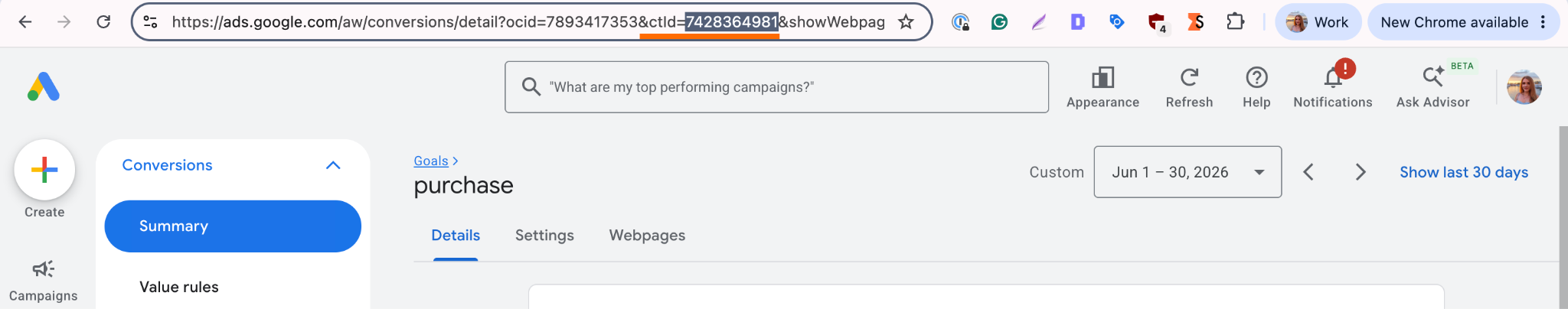 Conversion Event ID - the ID of the conversion action you want to track.