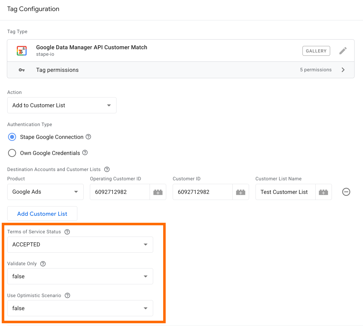 Use Optimistic Scenario - if enabled, the tag calls gtmOnSuccess() without waiting for an API response. Speeds up sGTM response but always reports fired successfully, even if it hasn't.