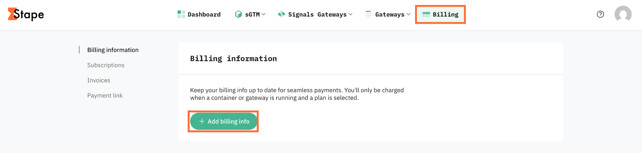 Add billing info
