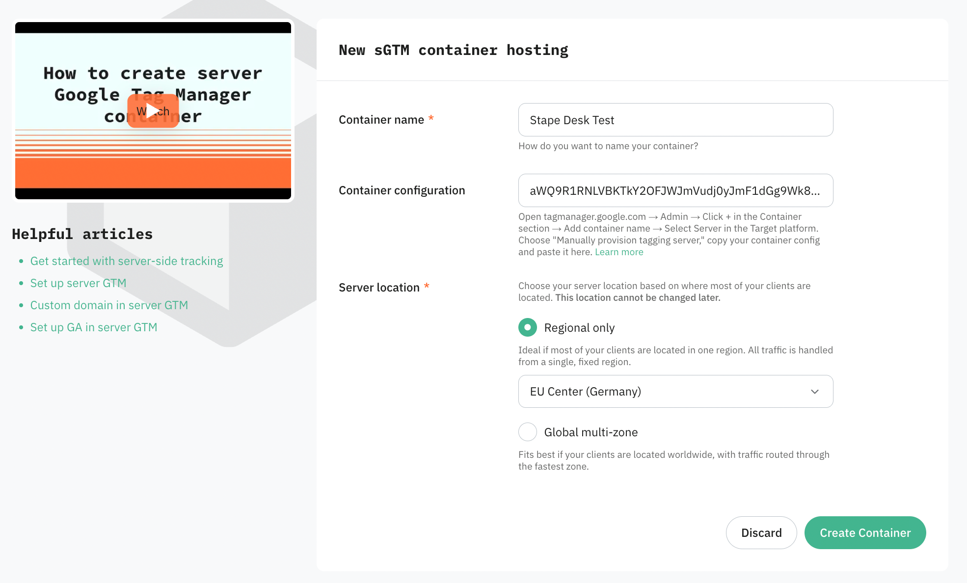 Create Container