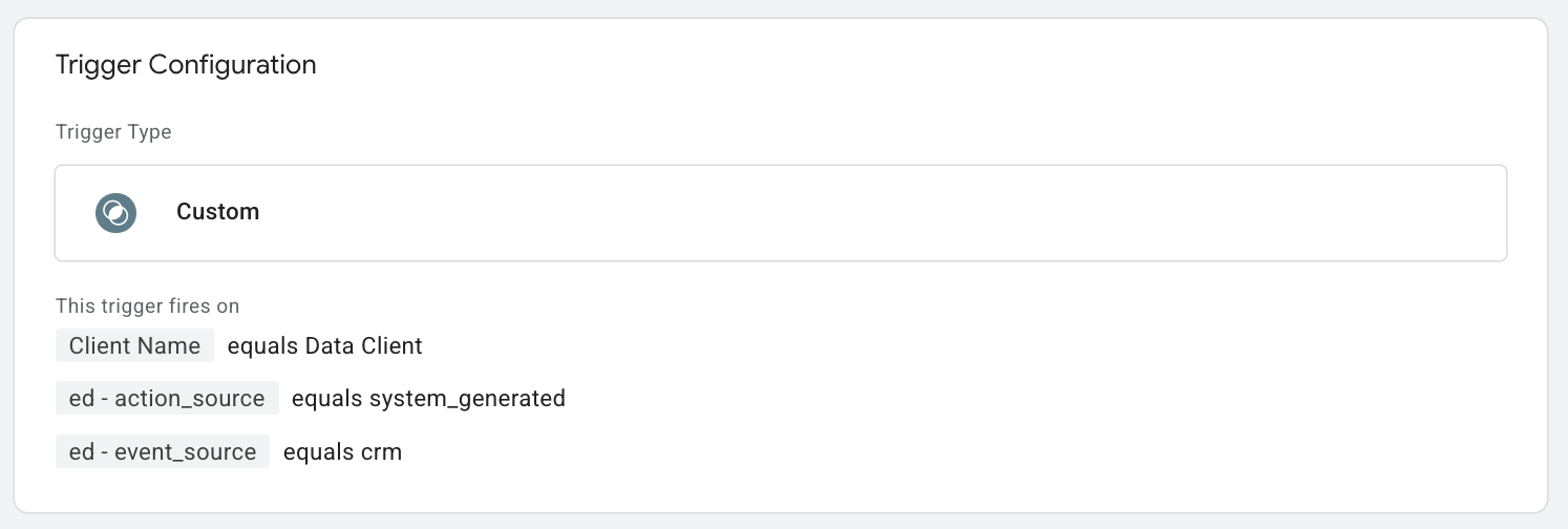 Trigger configuration example
