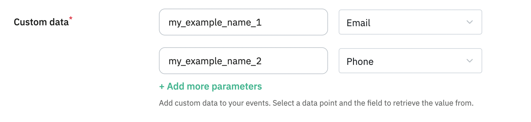 Add Custom data to your events