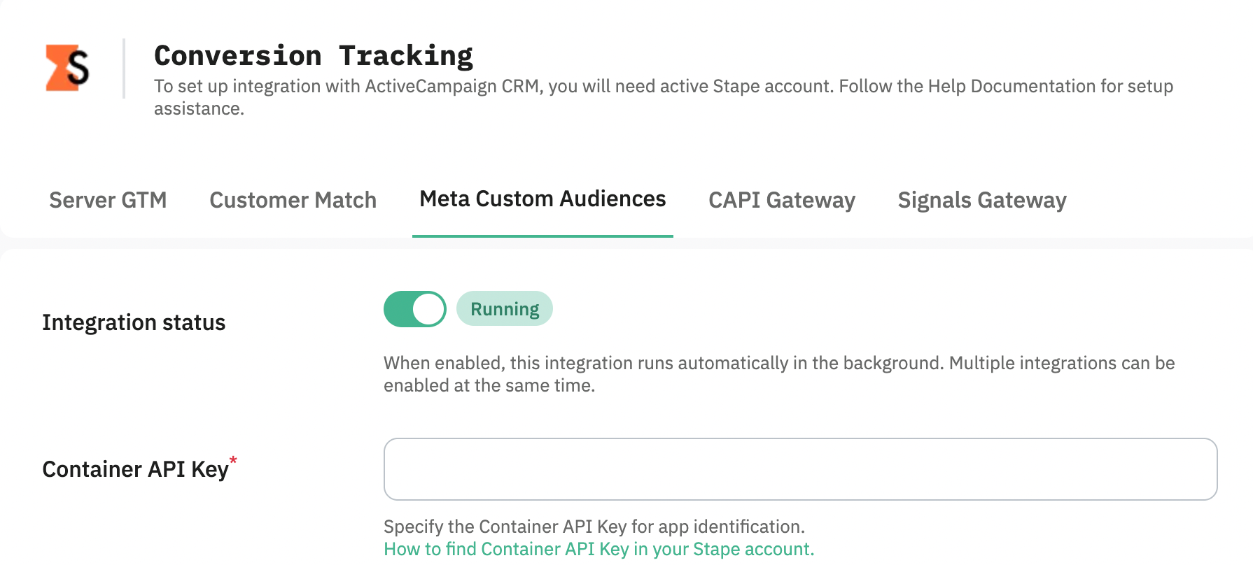 Meta Custom Audiences tab
