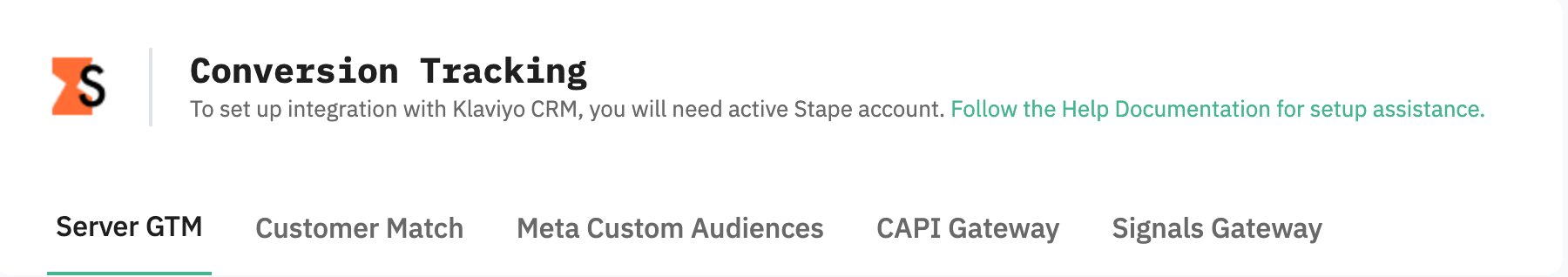 Integration methods separate tabs