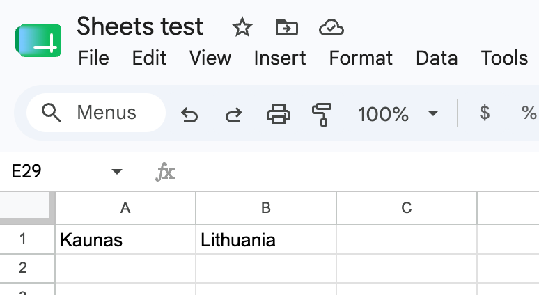 In Google Sheets