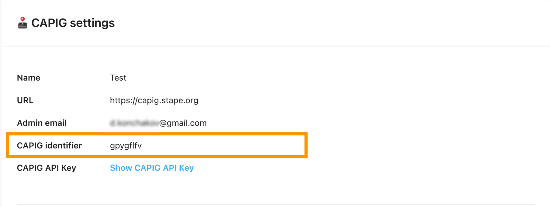 CAPI Gateway identifier