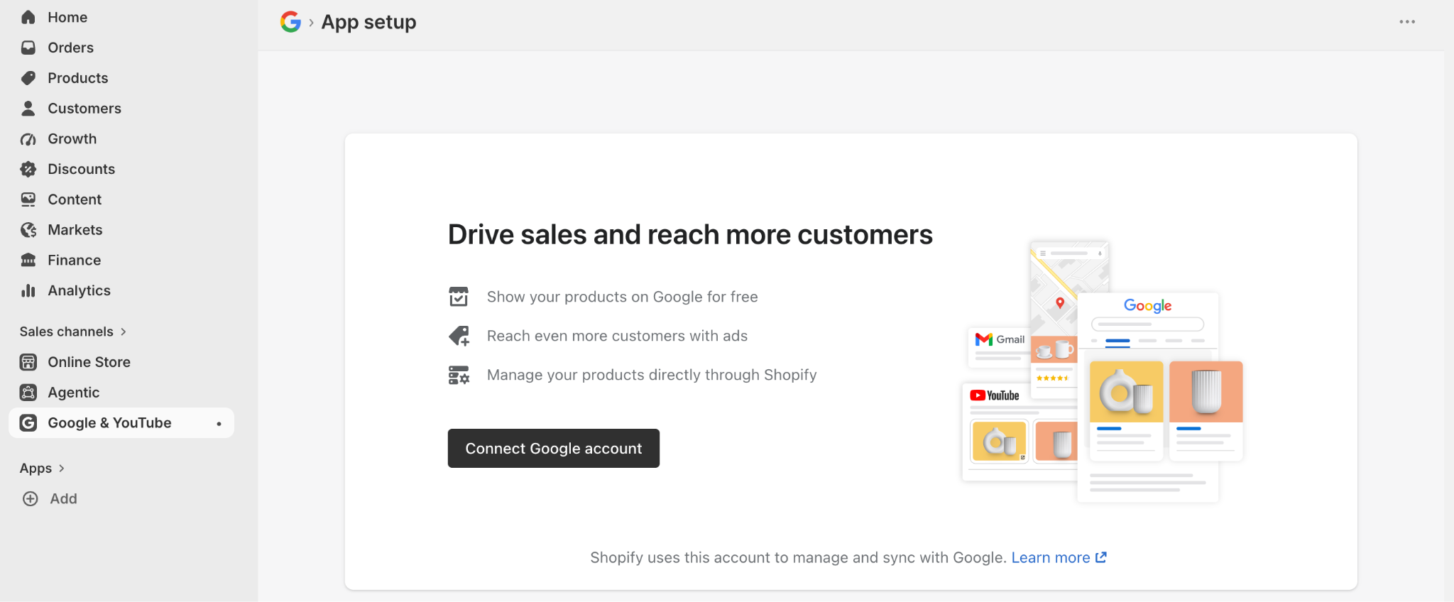 Google & YouTube in Shopify Аdmin
