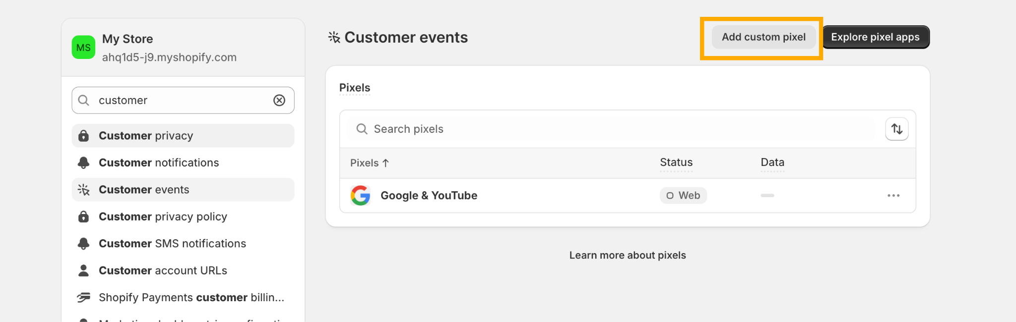 Add custom pixel button