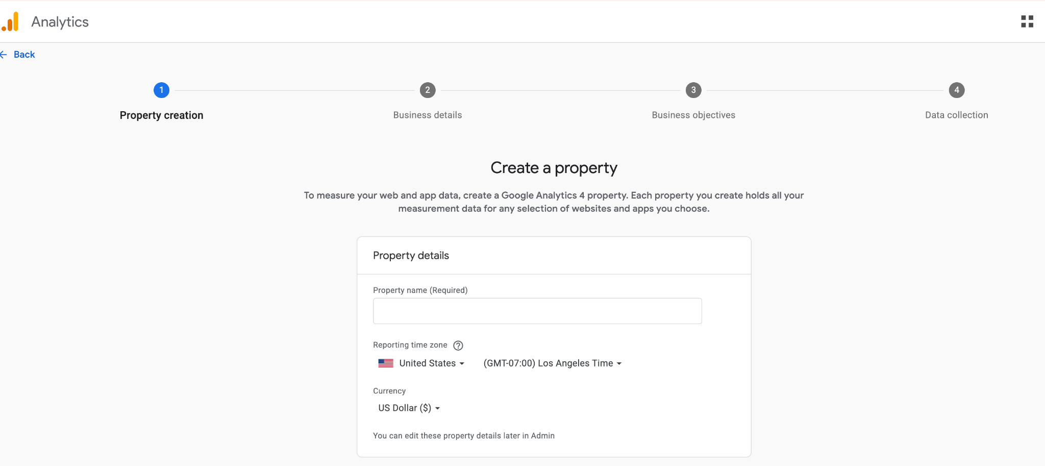 Property creation