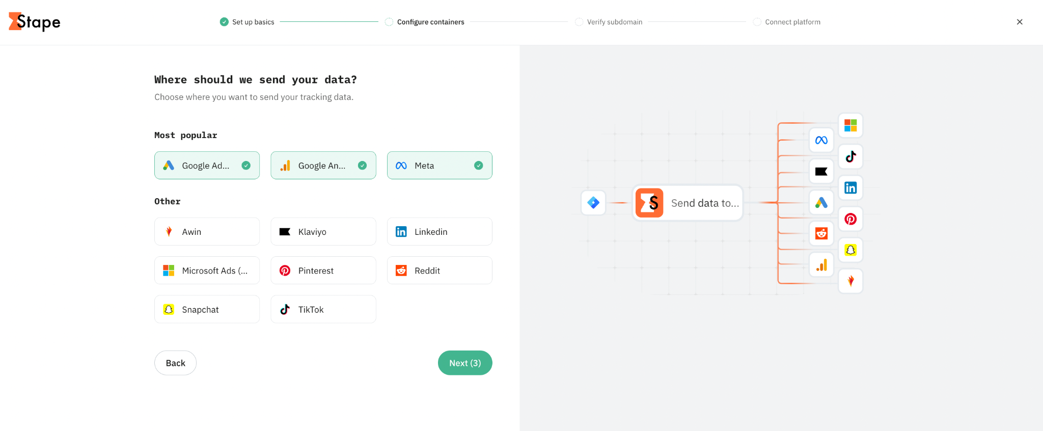 platforms you need to configure server-side tracking for