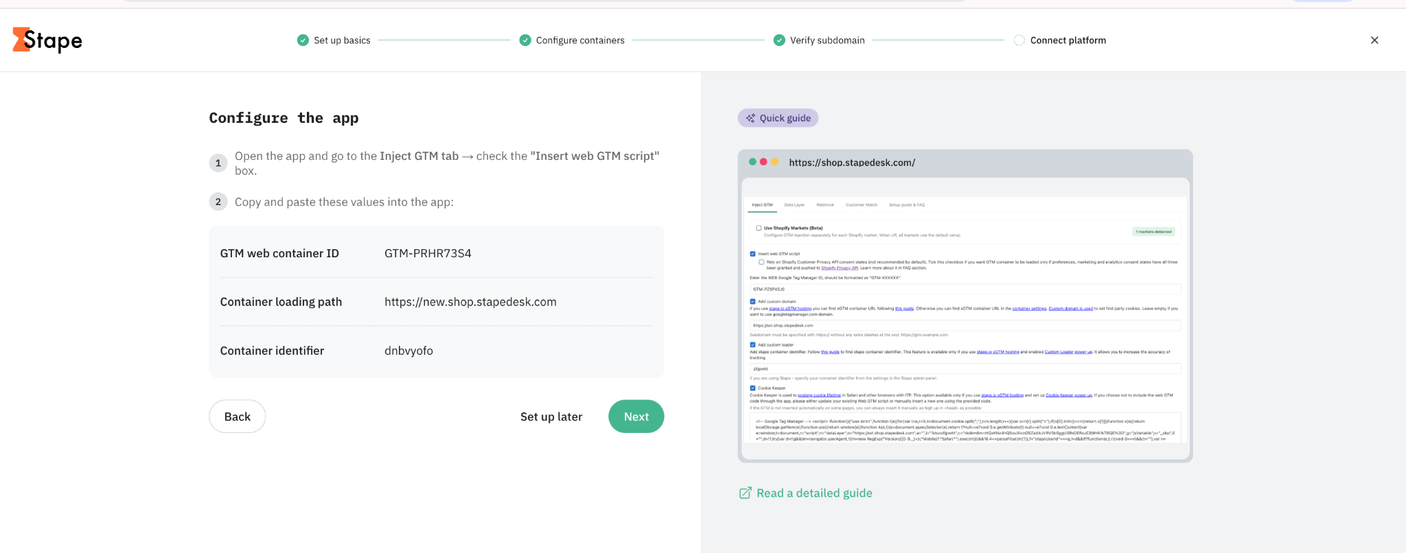 app configuration