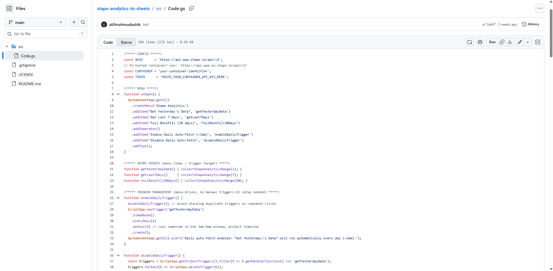 Get the script from GitHub